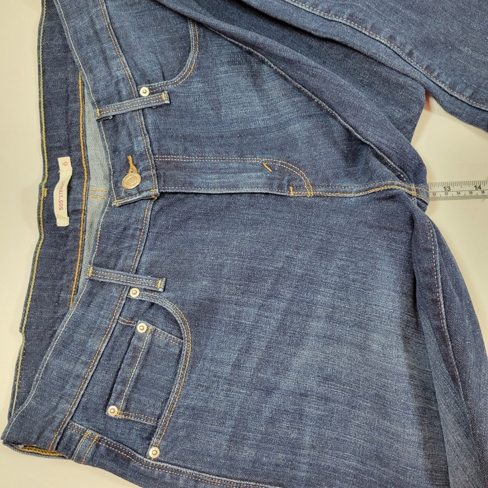 Levi's 505 Straight Jeans Womens 6 Dark Blue Excellent Mid Rise Denim 15505-0111 - Picture 5 of 11